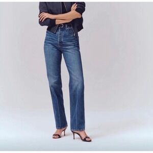 Alex Mill Carla jeans high rise straight 28 button fly cotton denim casual boho